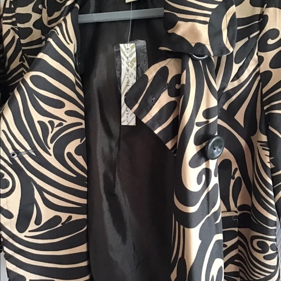 Jacket Ecologie by jacket size med animal print NWT brown beige lined bu… - Picture 4 of 8